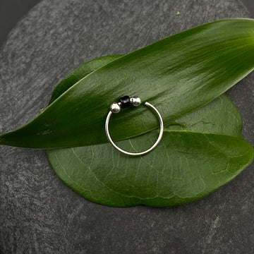 Black & Silver Beads Nose Ring